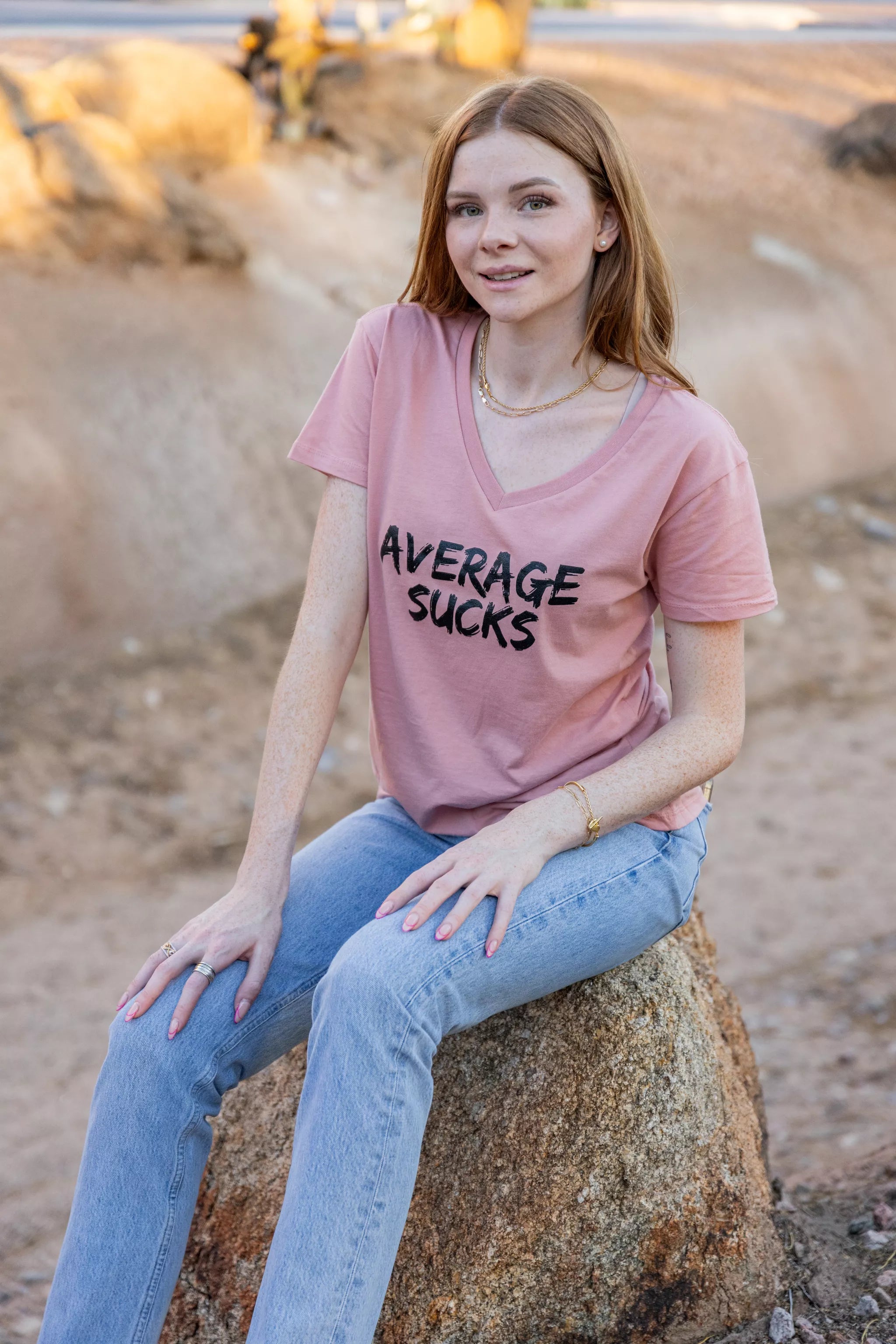 Average Sucks Women's V-Neck T-Shirt